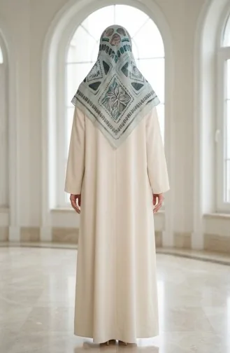 Kehribar Desenli Eşarp 70326-12 Çağla Yeşili