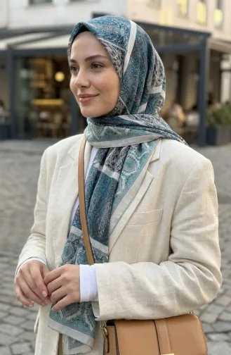 Karaca Baumwollschal Mit Muster 81091-02 Beige Grün 81091-02