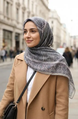 Karaca Desenli Cotton Eşarp 81091-03 Gold Mor