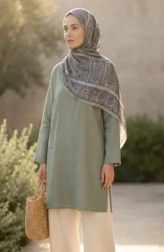 Karaca Desenli Cotton Eşarp 81091-03 Gold Mor