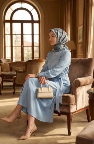 وشاح قطني بنقشة كاراكا 81091-04 أزرق تيراكوتا 81091-04