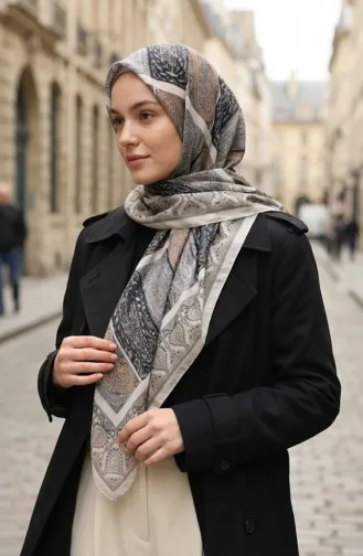 Karaca Desenli Cotton Eşarp 81091-05 Açık Sarı Oranj