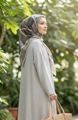 Karaca Desenli Cotton Eşarp 81091-05 Açık Sarı Oranj