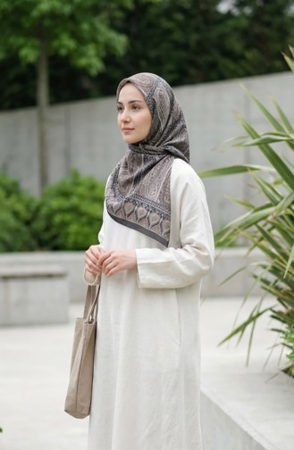 Karaca Katoenen Sjaal Met Patroon 81091-06 Zwartbruin 81091-06