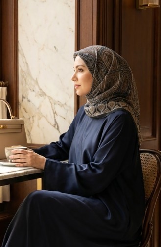 Karaca Katoenen Sjaal Met Patroon 81091-06 Zwartbruin 81091-06