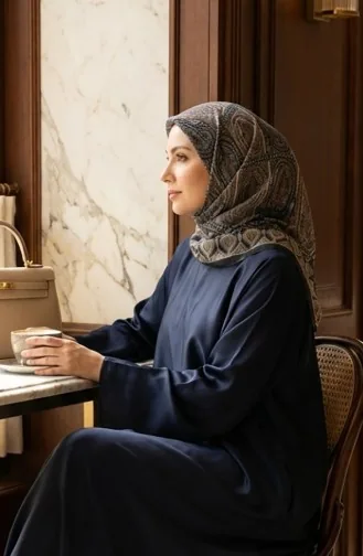 وشاح قطني بنقوش كاراكا 81091-06 أسود بني 81091-06