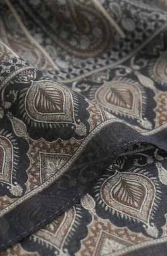 وشاح قطني بنقوش كاراكا 81091-06 أسود بني 81091-06