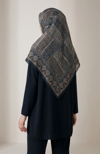 Karaca Katoenen Sjaal Met Patroon 81091-06 Zwartbruin 81091-06