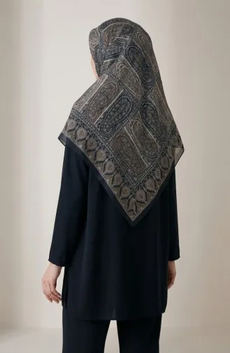 وشاح قطني بنقوش كاراكا 81091-06 أسود بني 81091-06