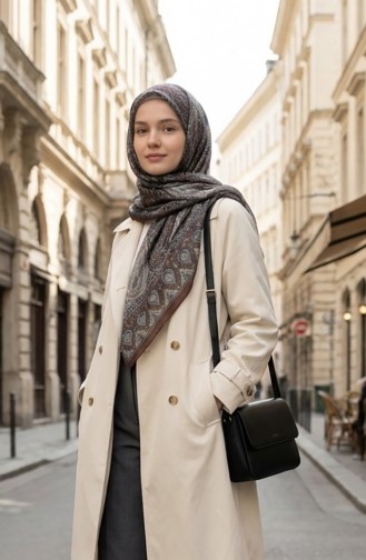 Karaca Baumwollschal Mit Muster 81091-08 Hellbraun Grün 81091-08