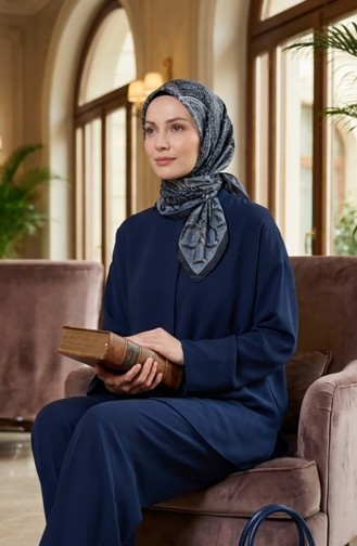 Karaca Baumwollschal Mit Muster 81091-10 Marineblau Indigo 81091-10