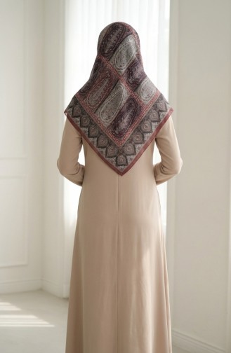 Karaca Katoenen Sjaal Met Patroon 81091-11 Bordeauxrood Zwart 81091-11