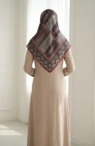 Karaca Patterned Cotton Scarf 81091-11 Burgundy Black 81091-11