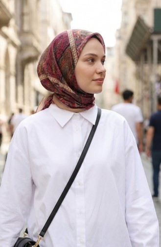 Karaca Katoenen Sjaal Met Patroon 81091-12 Mosterd Terracotta 81091-12