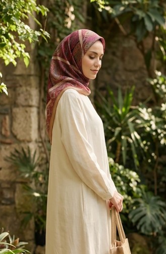 Karaca Katoenen Sjaal Met Patroon 81091-12 Mosterd Terracotta 81091-12