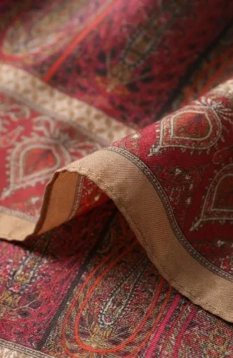 Karaca Patterned Cotton Scarf 81091-12 Mustard Terracotta 81091-12