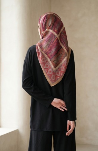 Karaca Katoenen Sjaal Met Patroon 81091-12 Mosterd Terracotta 81091-12