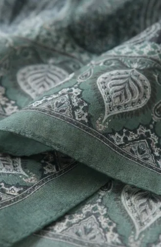 Karaca Desenli Cotton Eşarp 81091-13 Yeşil