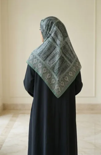 Karaca Desenli Cotton Eşarp 81091-13 Yeşil