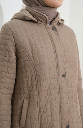 Büyük Beden Kapitone Mont 6133-04 Vizon