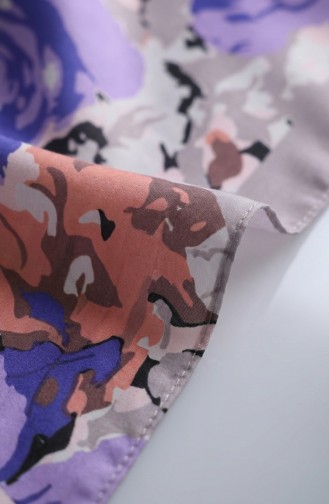 وشاح ناعم منقوش 70317-07 لون أرجواني فاتح 70317-07