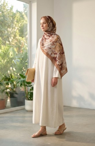 Desenli Soft Şal 70317-10 Sütlü kahve