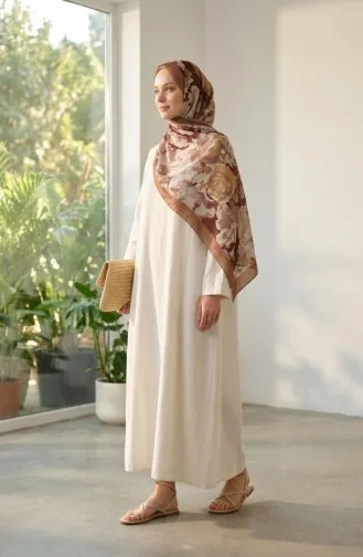 Patterned Soft Scarf 70317-10 Milk Coffee 70317-10