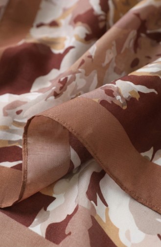 Desenli Soft Şal 70317-10 Sütlü kahve