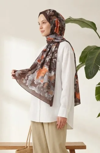 Gemusterter Weicher Schal 70317-11 Braun Khaki 70317-11