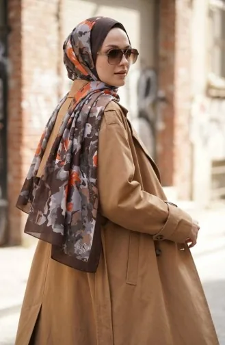 Gemusterter Weicher Schal 70317-11 Braun Khaki 70317-11