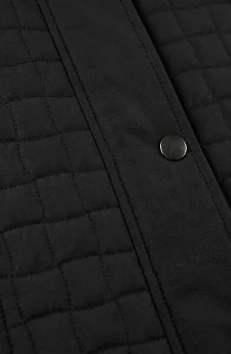 Büyük Beden Kapitone Mont 6239-01 Siyah