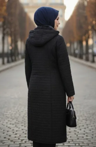 Büyük Beden Kapitone Mont 6239-01 Siyah