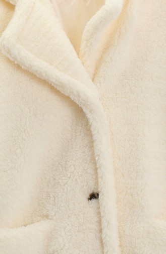 Plüschjacke Mit Knopfleiste Und Taschen Modell 6342-02 Creme 6342-02
