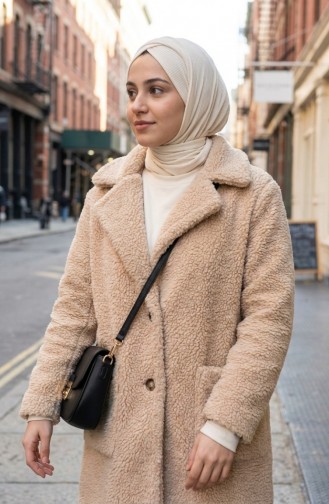 جاكيت مخملي بجيوب وأزرار 6342-03 من فرو المنك 6342-03