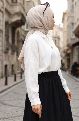 Beli Lastikli Rahat Kesim Etek 0227-03 Siyah