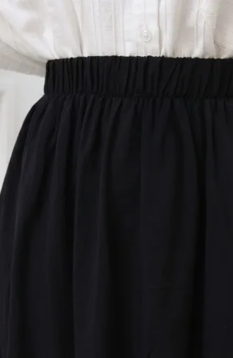 Jupe Coupe Décontractée Avec Taille élastique 0227-03 Noir 0227-03