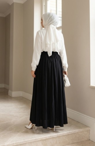 Beli Lastikli Rahat Kesim Etek 0227-03 Siyah