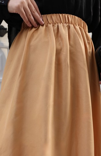 Beli Lastikli Rahat Kesim Etek 0227-04 Sütlü kahve