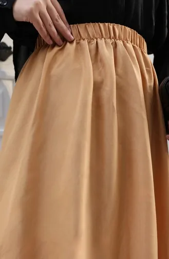 Beli Lastikli Rahat Kesim Etek 0227-04 Sütlü kahve