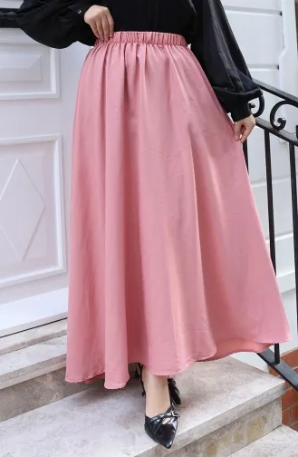 Jupe Coupe Décontractée Avec Taille élastique 0227-06 Rose 0227-06