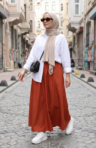 Beli Lastikli Rahat Kesim Etek 0227-07 Taba