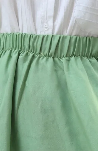 Jupe Coupe Décontractée Avec Taille élastique 0227-09 Vert Sauge 0227-09