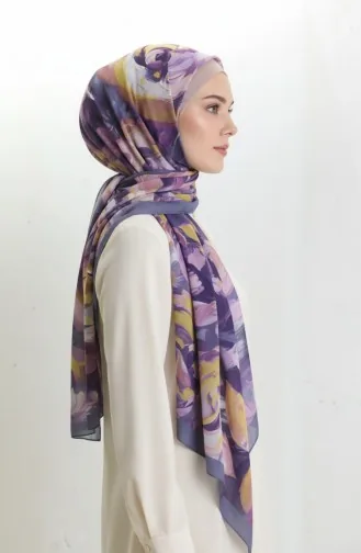 Floral Patterned Scarf 1006-01 Lilac 1006-01