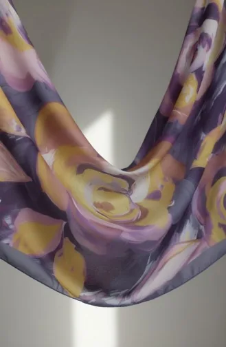 Floral Patterned Scarf 1006-01 Lilac 1006-01
