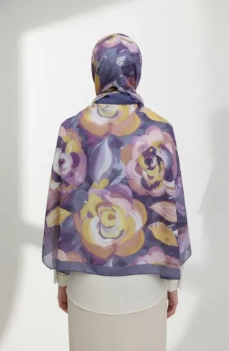 Floral Patterned Scarf 1006-01 Lilac 1006-01