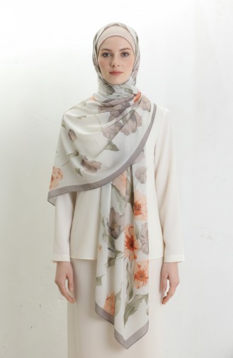 Patterned Shawl 1008-04 Mink Terracotta 1008-04