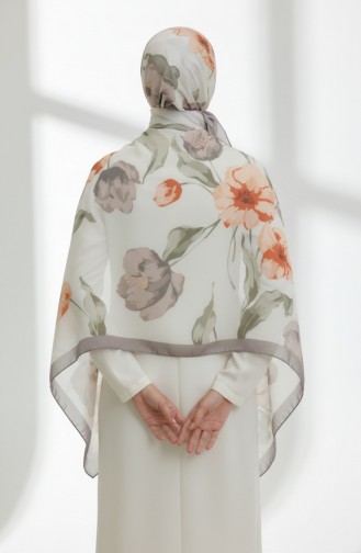 Patterned Shawl 1008-04 Mink Terracotta 1008-04