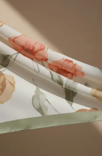 Gedessineerde Sjaal 1008-05 Khaki Terracotta 1008-05