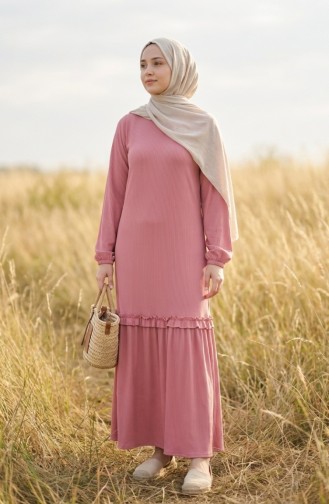 Piliseli Tesettür Elbise 2186-01 Pudra 2186-01