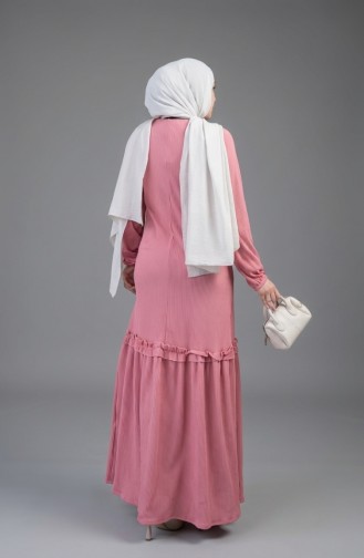 Piliseli Tesettür Elbise 2186-01 Pudra 2186-01